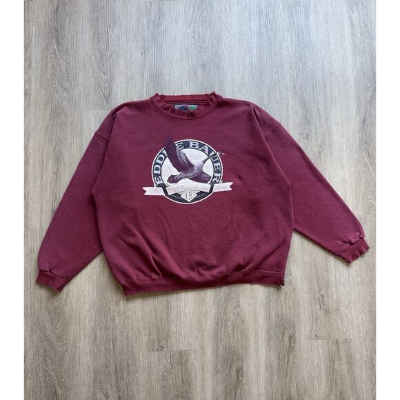 Vintage 90s Eddie Bauer Crewneck Sweater Rare Logo Art GS Sport Tag Classic - Picture 1 of 16